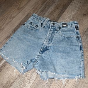 Versace High Waist Cut Off Jean Shorts